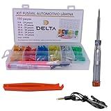 Kit 150 Fusível Lâmina De Várias Medidas E Amperes Com Estojo Organizador Extrator De Fusível Chave De Teste E Cabo De Teste