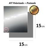 Kit 15x15cm Películas Frontal Polarizada Traseira Prateada