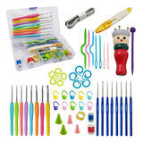 Kit 16 Agulha Croche Cabo Emborrachado Tear Rabo Gato Manual