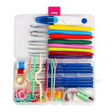 Kit 16 Agulhas Croche Acessorios Estojo Completo