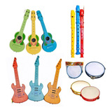 Kit 16 Brinquedos Viola Guitarra Pandeiro