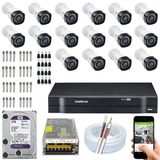Kit 16 Câmeras Intelbras 1220b G4 Full Hd Dvr 1116 2t Purple