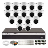 Kit 16 Câmeras Intelbras Dome Infra 20m Dvr 16 Canais