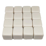 Kit 16 Dados D6 Branco Resina Liso 10mm Rpg Dice Board Game