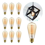 Kit 16 Lâmpadas Filamento De Carbono Retrô St64 40w E27 Bq
