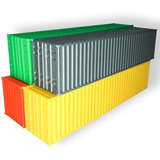 Kit 16 Miniaturas Container 40 Pés Escala 1 87