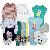 Kit 16 Peças Body Bebê Roupinha De Nenê Maternidade Roupa De Bebê Infantil Personalizado Body Manga Longa Mijão Liso Estampado Boris Meninos Tamanho M