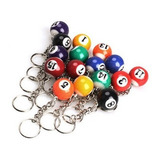 Kit 16 Peças Chaveiro Bola De Bilhar Sinuca Numeros Snooker
