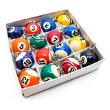 Kit 16 Peças Chaveiro Bola De Bilhar Sinuca Numeros Snooker