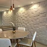 Kit 16 Placas Decorativas 4m Acabamento Parede Forro Flexivel Fosco Teto Branco 50cmx50cm 3D Pvc