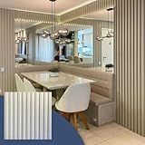 Kit 16 Placas Painel Ripado Parede Revestimento Flexivel Sustentavel Decoração Casa 50cmx50cm 3d Pvc