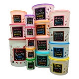 Kit 16 Potes Colorido Porta Mantimentos Para Temperos Arroz
