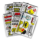 Kit 16 Super Cartelas De Adesivos Carro Moto Caminhão Bike