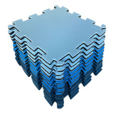 Kit 16 Tatames 50x50 20mm Tons De Azul Economico