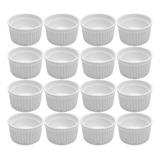 Kit 16x Ramekin 77ml Porcelana Molheira Porta Molho Pequeno