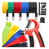 Kit 17 Itens Elasticos Extensor Mini Band Handgrip