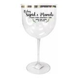 Kit 17 Taças De Gin Borda Dourada Personalizadas 580ml