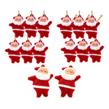 Kit 18 Mini Papai Noel Pendente Enfeite Natalino Decoração