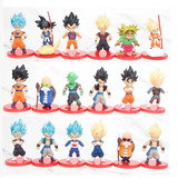 Kit 18 Miniaturas Dragon Ball Z Super Goku Vegeta Kame Broly