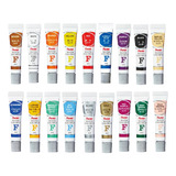 Kit 18 Tintas Aquarela Pentel Arts Bisnaga 5ml