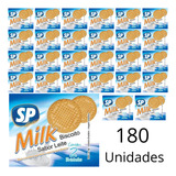 Kit 180 Un De Biscoito Sabor Leite Milk Sp Em Sachê 9g