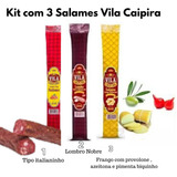 Kit 1kg3 Salames Vila Caipira lombo Frango Italianinho