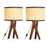 Kit 2 Abajur Lumi Mesa Quarto Casal M vendido Pé Madeira