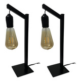 Kit 2 Abajur Quarto Luminária De Mesa Estrutura Industrial