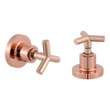 Kit 2 Acabamento De Registro Rose Gold Brilhante Padrão Deca