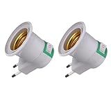 Kit 2 Adaptador De Tomada Para Lâmpada E27 Com Interruptor Liga Desliga Bivolt Andarix  2 