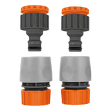 Kit 2 Adaptador Fêmea Torneira 2 Engate Rápido Mangueira Cor Cinza
