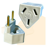 Kit 2 Adaptador Tomada Padrão Antigo Pino Chato Tripolar 10a