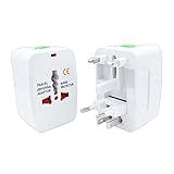 Kit 2 Adaptadores Tomada Universal Padrão Internacional Adaptador Mais De 150 Países Para Viagem Bivolt EUA UK JP AU EU TKLA