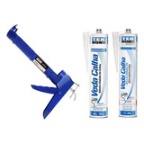 Kit 2 Adesivo Veda Calha Alumínio Emendas Reparos aplicador