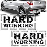 Kit 2 Adesivos Colante Automotivo Lateral Caçamba Strada Hard Working 2013 A 2017 Modelo Original