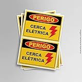 Kit 2 Adesivos De Sinalização Perigo Cerca Elétrica 14x20cm