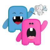 Kit 2 Album Dental Porta Dente De Leite Infantil Angie Cores