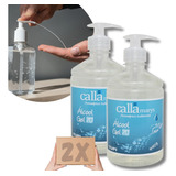 Kit 2 Álcool Gel 70 Pump 440g Mãos Limpa Protegidas Hidrata Fragrância Neutra