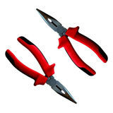 Kit 2 Alicate De Bico Longo Reto Meia Cana 160mm 6 Polegada