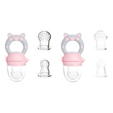 Kit 2 Alimentador Frutas Bebe 3 Bicos Silicone Chupeta
