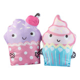 Kit 2 Almofadas Formatos Cup Cake Coloridas 40x40cm Silicone