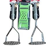 Kit 2 Amassador De Batata Legumes Feijão Inox Espremedor Manual Ergonômetro Amassador De Purês Descascador Manual 5 Em 1 Fatiador Ralador Colorido Lene