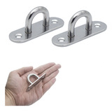 Kit 2 Anel Base Olhal Gancho Parede Teto Aço Inox 8mm 400kg