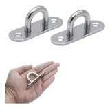Kit 2 Anel Base Olhal Gancho Parede Teto Aço Inox 8mm 400kg