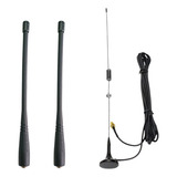 Kit 2 Antenas Dual Baofeng 1 Antena Externa Magnética