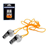 Kit 2 Apitos De Metal Com Cordão Juiz Futebol Guia Excursões