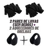 Kit 2 Aquecedor Orelhas E Protetor Ouvido Inverno 2 Luvas