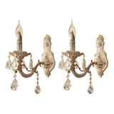 Kit 2 Arandelas Braço Candelabro Provençal Sala Quarto