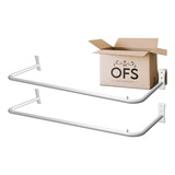 Kit 2 Araras De Roupas Loja Cabideiro Parede 100cm Branco