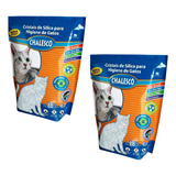 Kit 2 Areia Gato Sílica Grossa Premium 1 8kg Chalesco